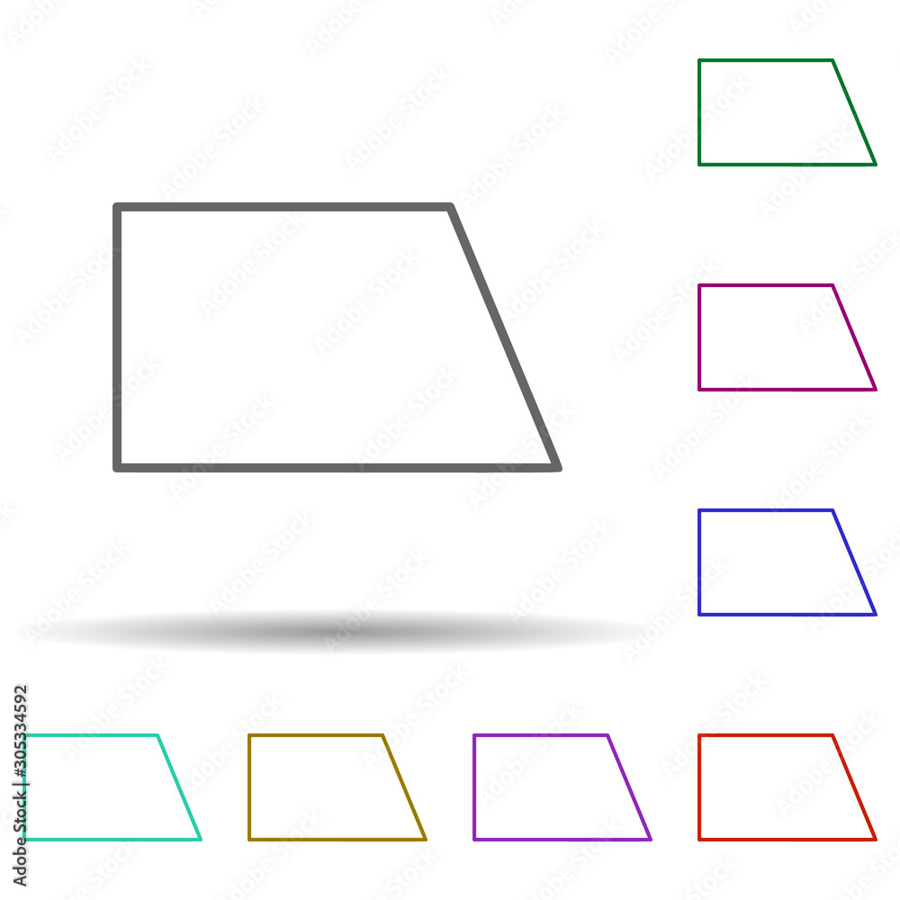 Wrong quadrilateral multi color icon. Simple thin line, outline vector of geometric figures icons for ui and ux, website or mobile application Wrong quadrilateral multi color icon. Simple thin line, outline vector of geometric figures icons for ui and ux, website or mobile application