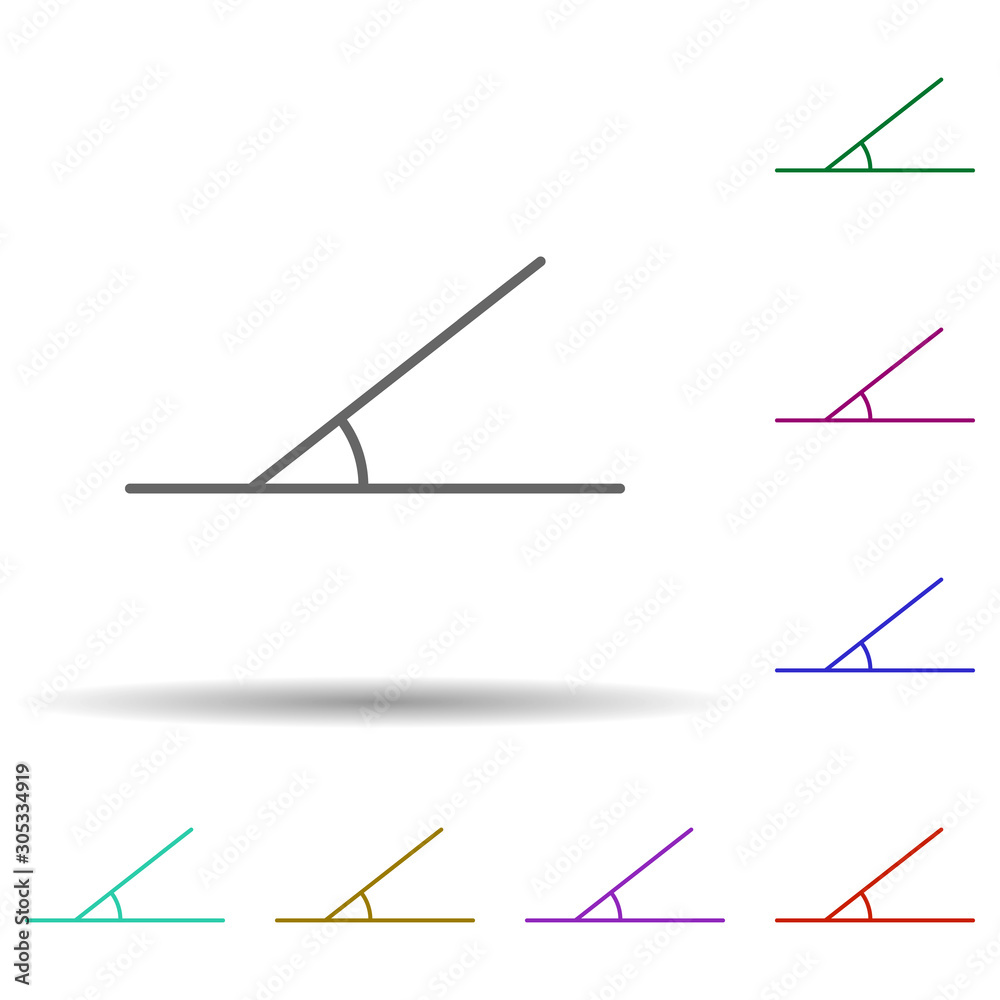 30 degree angle multi color icon. Simple thin line, outline vector of geometric figures icons for ui and ux, website or mobile application 30 degree angle multi color icon. Simple thin line, outline vector of geometric figures icons for ui and ux, website or mobile application