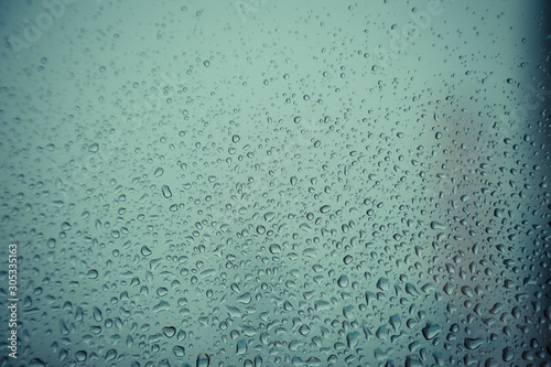 Water droplet on the window glass