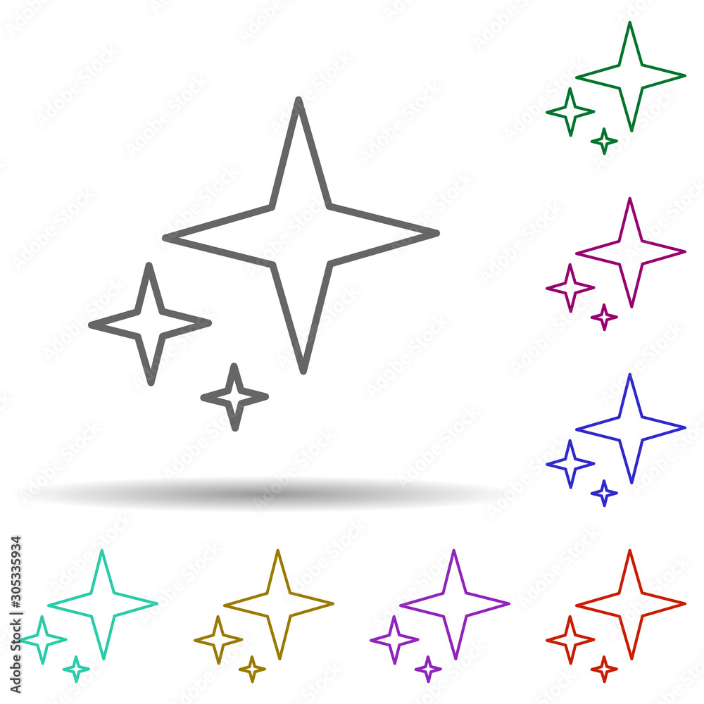 Stars multi color icon. Simple thin line, outline vector of stars icons for ui and ux, website or mobile application Stars multi color icon. Simple thin line, outline vector of stars icons for ui and ux, website or mobile application