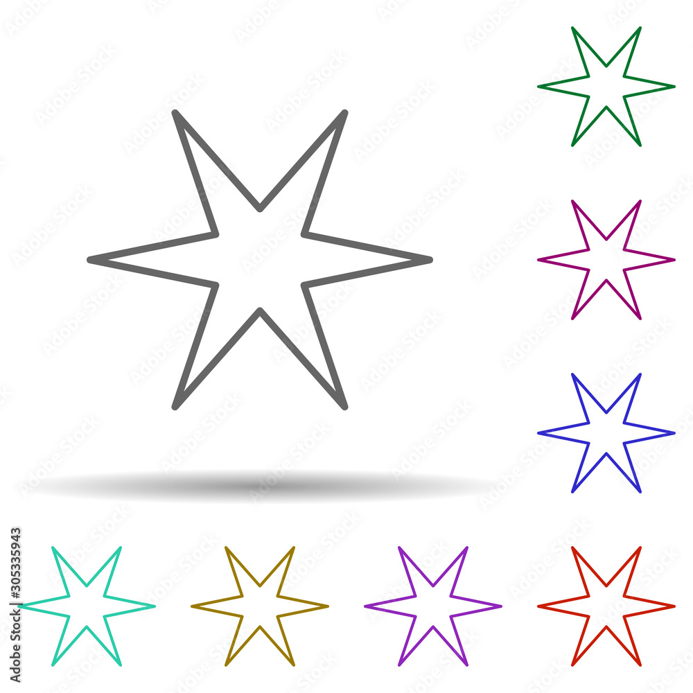 Star multi color icon. Simple thin line, outline vector of stars icons for ui and ux, website or mobile application Star multi color icon. Simple thin line, outline vector of stars icons for ui and ux, website or mobile application