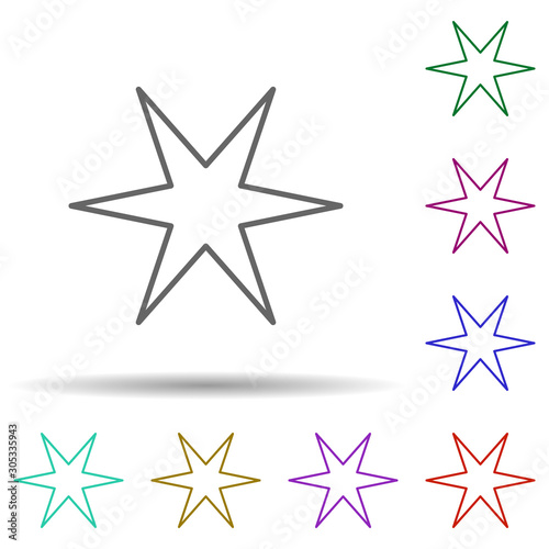 Wallpaper Mural Star multi color icon. Simple thin line, outline vector of stars icons for ui and ux, website or mobile application Torontodigital.ca