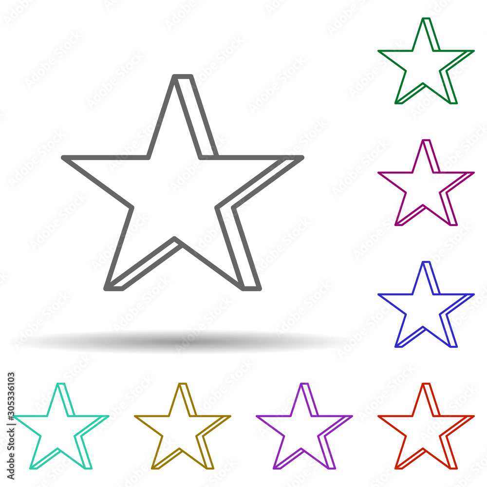 3d star multi color icon. Simple thin line, outline vector of stars icons for ui and ux, website or mobile application 3d star multi color icon. Simple thin line, outline vector of stars icons for ui and ux, website or mobile application
