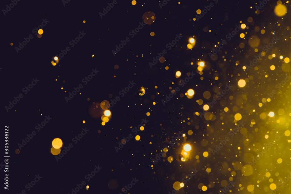 Abstract gold bokeh on black Abstract gold bokeh on black