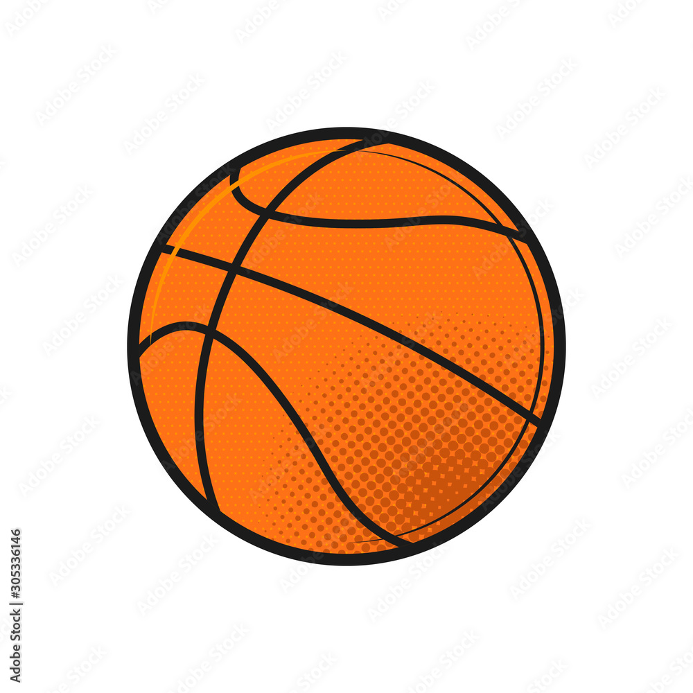 Basketball ball icon vector illustration design. Flat vector illustration in black on white background