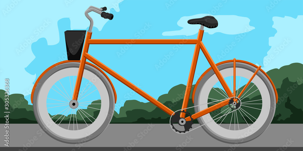 Fototapeta premium Isolated classic bicycle over a natural landscape