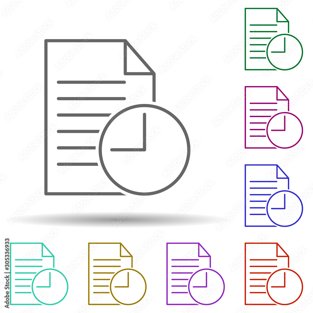 Old versions multi color icon. Simple thin line, outline vector of web icons for ui and ux, website or mobile application Old versions multi color icon. Simple thin line, outline vector of web icons for ui and ux, website or mobile application