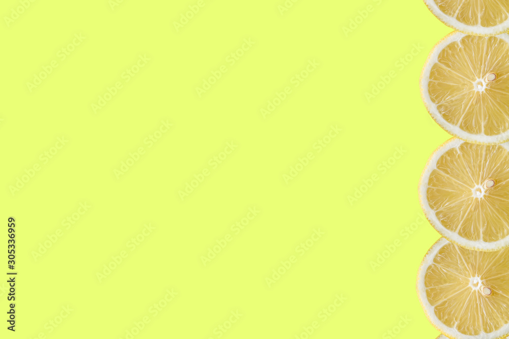 lemon fruits pattern on yellow background lemon fruits pattern on yellow background