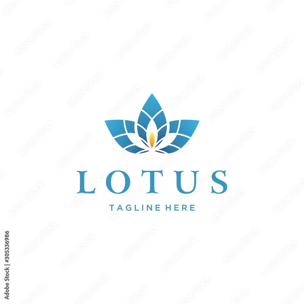 Obraz premium Lotus Flower logo design vector illustration