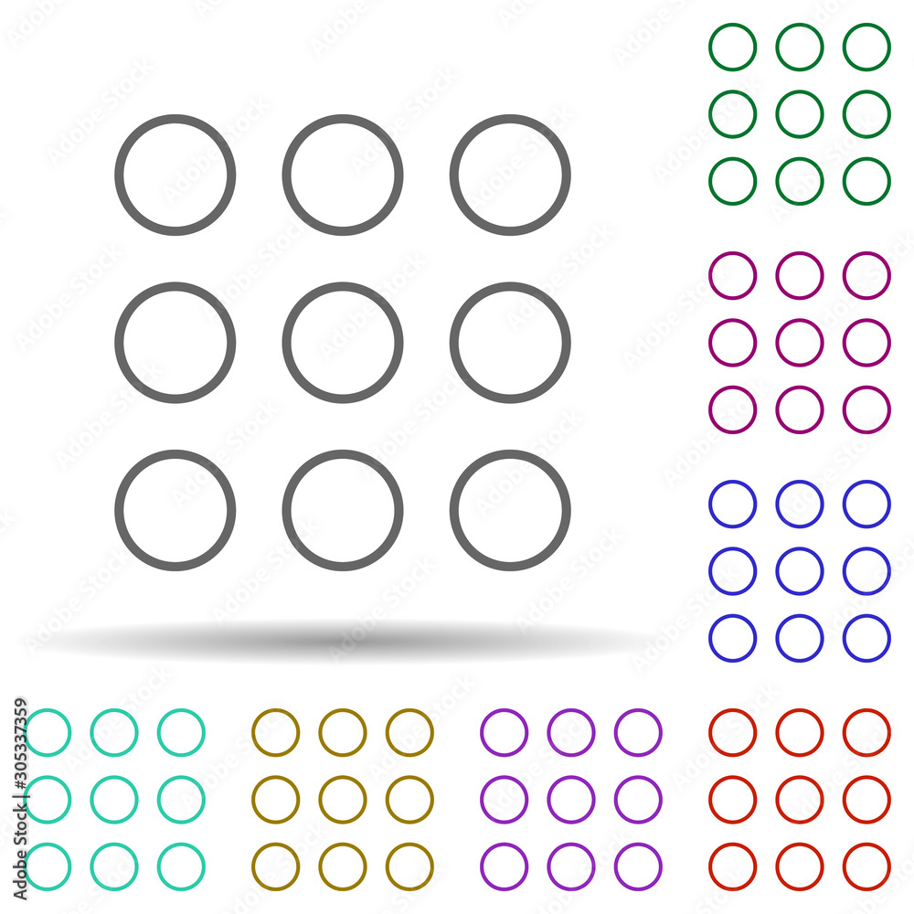 Dialing multi color icon. Simple thin line, outline vector of web icons for ui and ux, website or mobile application Dialing multi color icon. Simple thin line, outline vector of web icons for ui and ux, website or mobile application