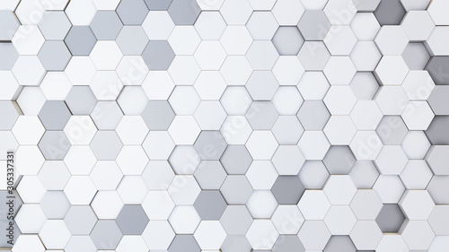 Abstract 3D illustration of colorful hexagons background