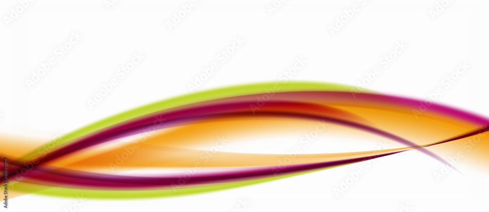 Fototapeta premium Line wave art illustration on light backdrop. Vector abstract design banner template. Business template