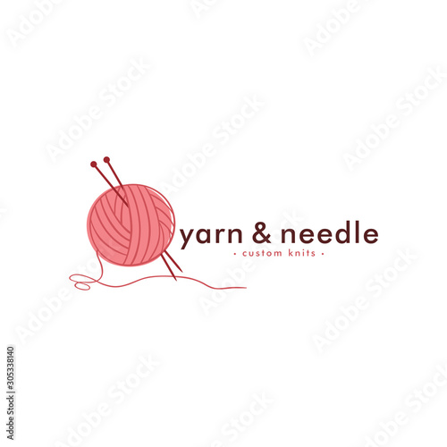 Tailor Sewing Knitting Vintage, Needle, Yarn, Fashion Retro Simple Logo, Sign, Icon Template Vector Design