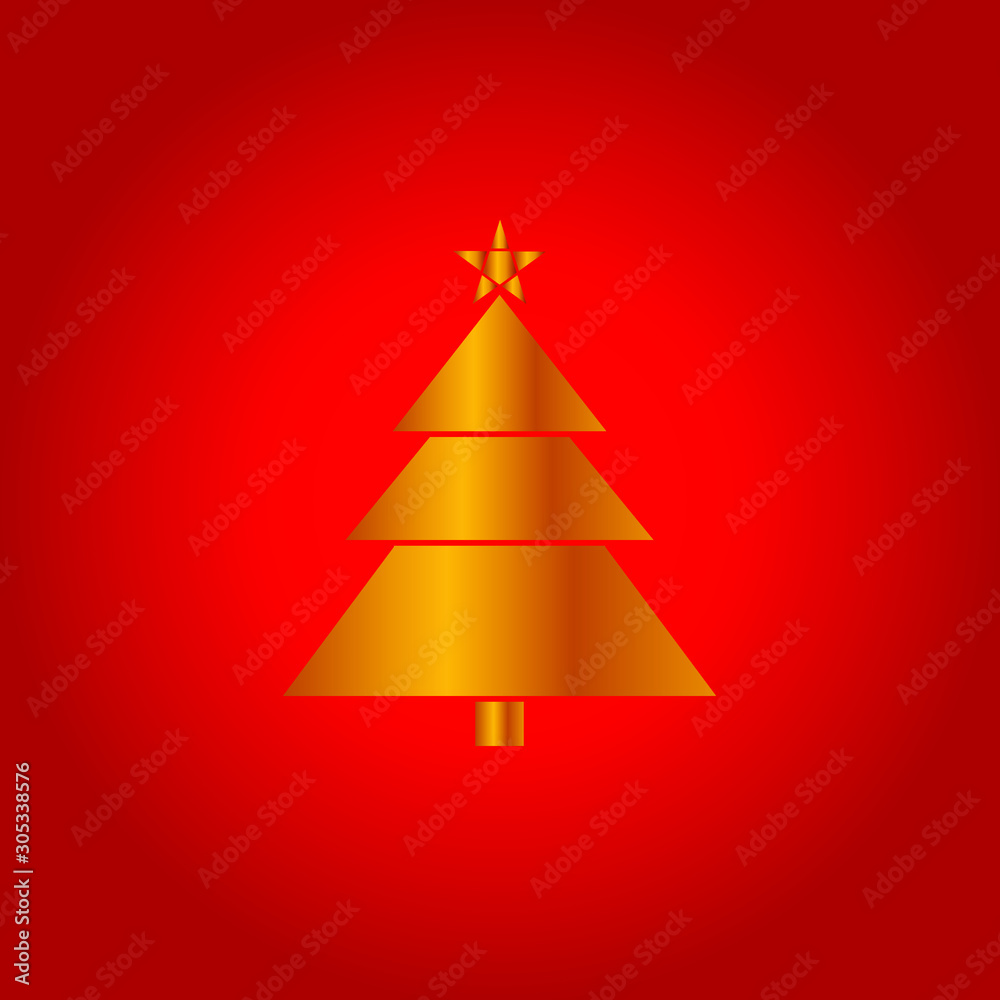 the christmas tree pines logo on red background