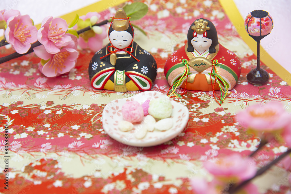 Fototapeta premium ひな祭りイメージ ひな人形飾り
