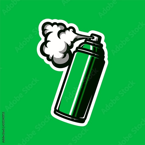 aerosol spray can mascot logo