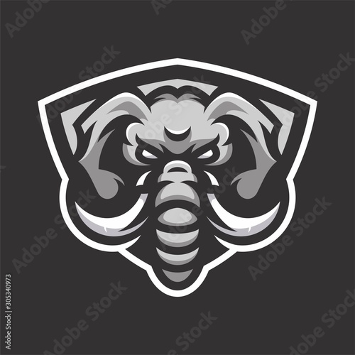 elephant mascot head logo badges