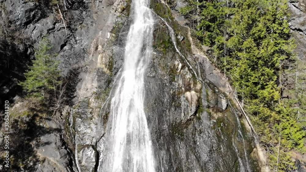 A 200ft waterfall with some pools near the top in Olympic National Forest washington. A 200ft waterfall with some pools near the top in Olympic National Forest washington.