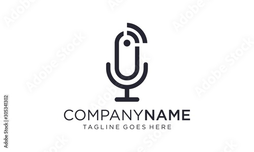 Microphone signal for logo designs concept