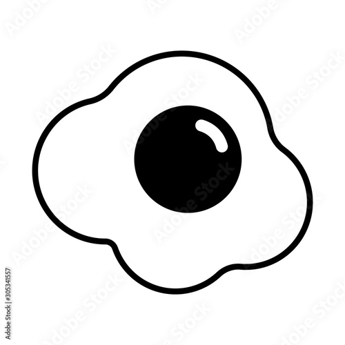 fried egg food icon vector