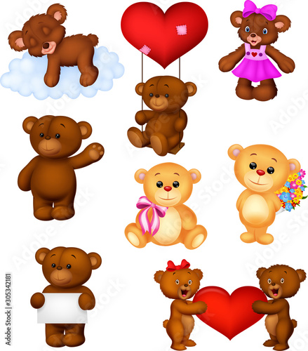 Cartoon baby bears collection set