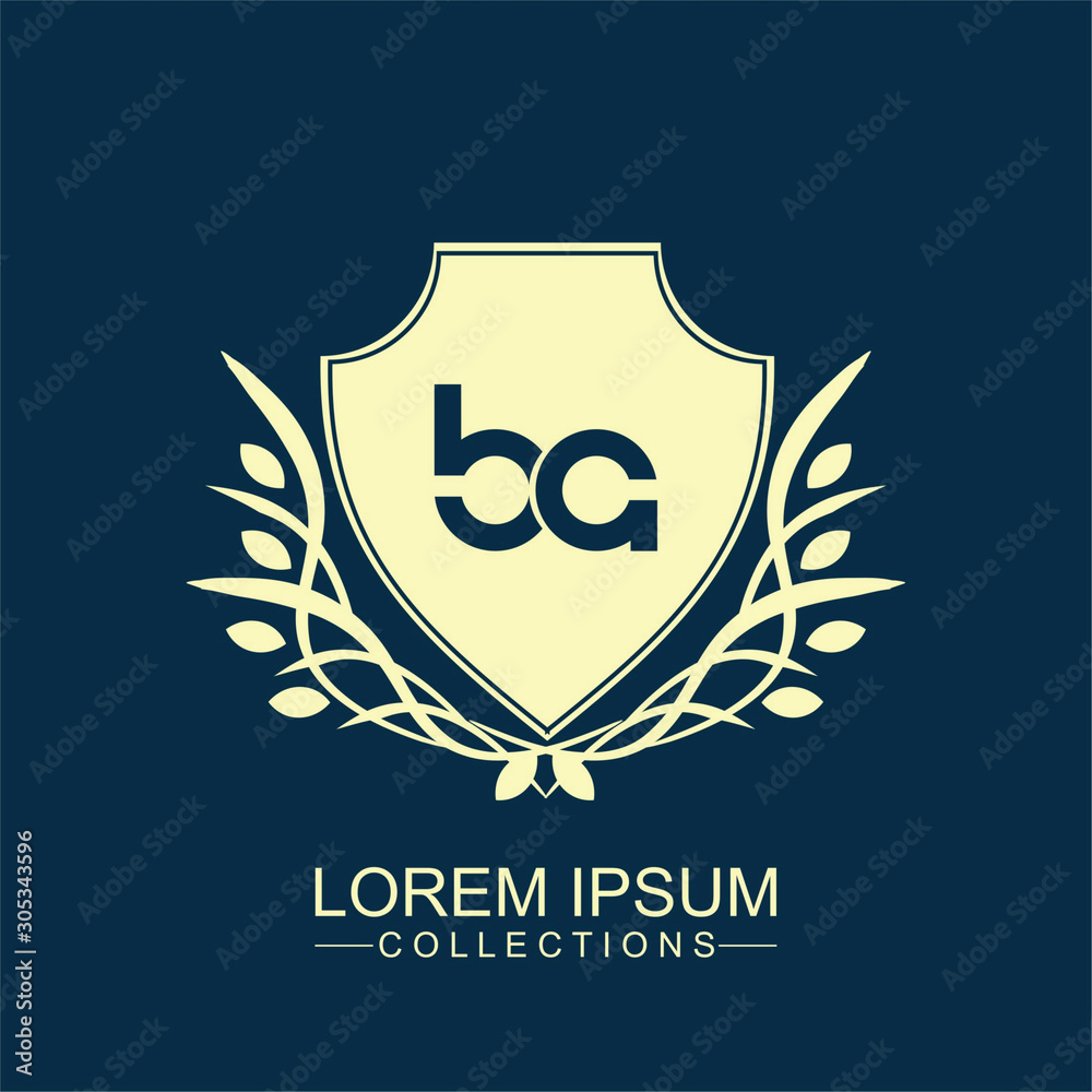 Vector of BA initial based letter icon logo. Unique modern creative elegant luxurious artistic blue and gold color Vector of BA initial based letter icon logo. Unique modern creative elegant luxurious artistic blue and gold color