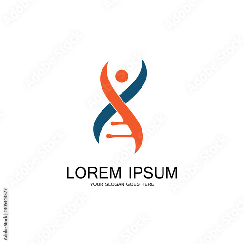 Human DNA logo icon design-vector