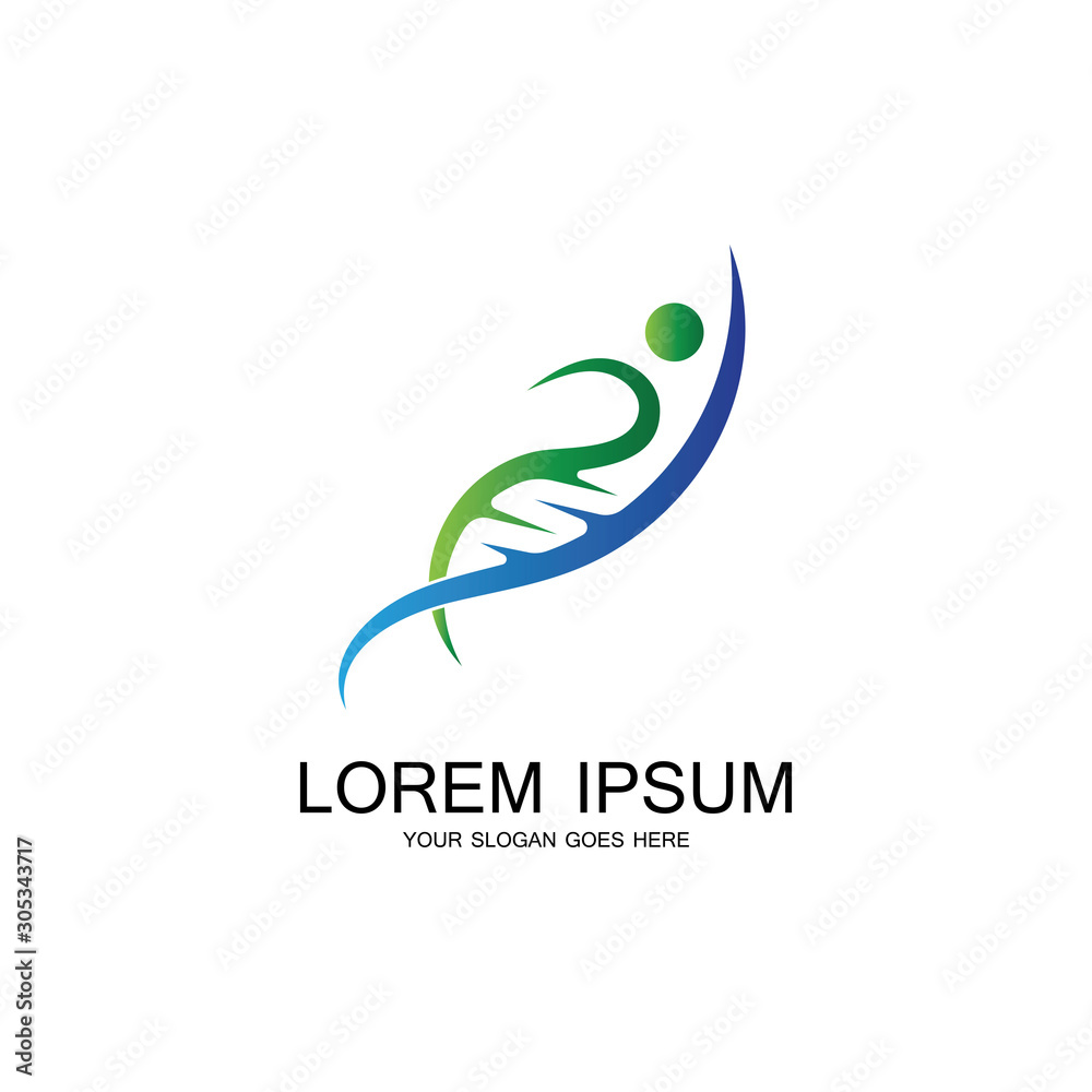 Fototapeta premium Human DNA logo icon design-vector