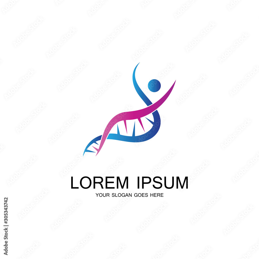 Human DNA logo icon design-vector