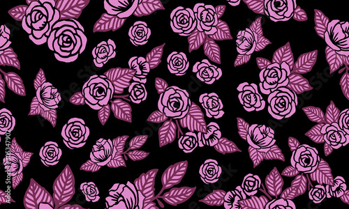 Seamless floral pattern background valentine, design magenta flower.