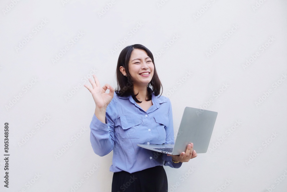 young woman with laptop