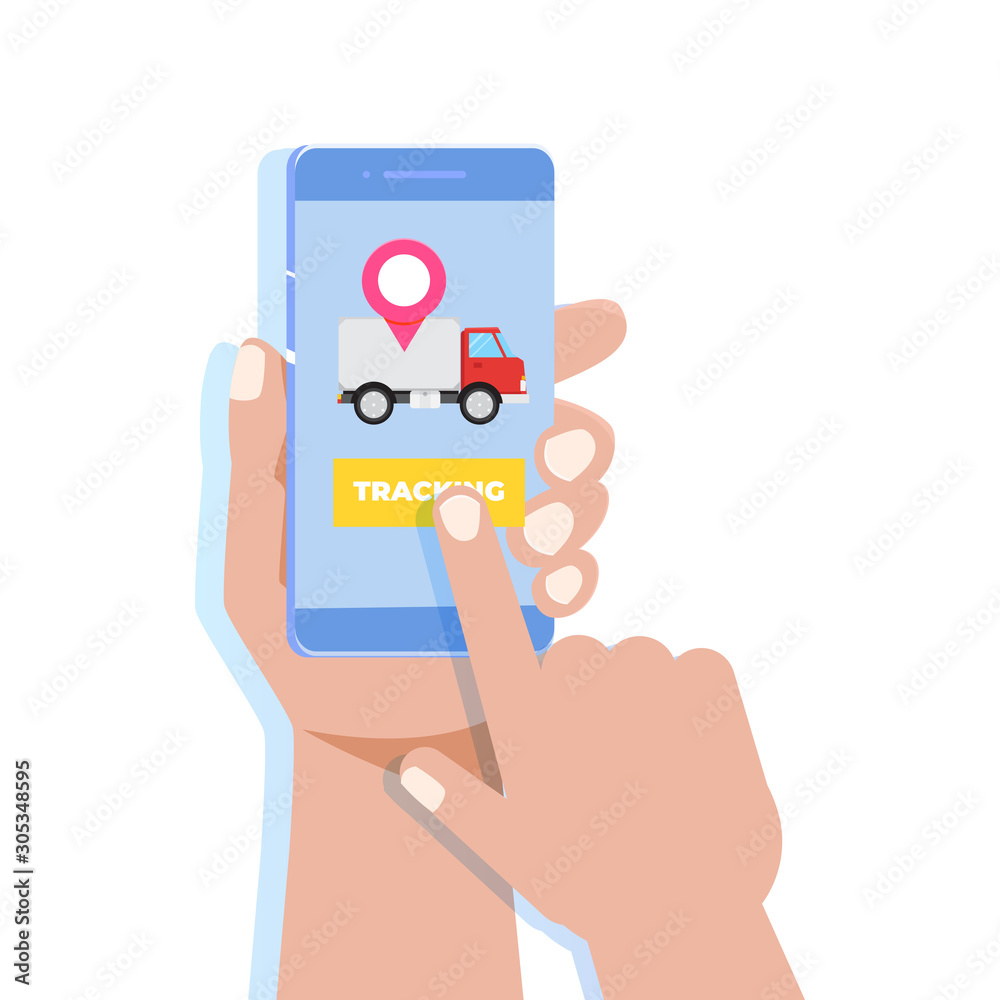 Online order tracking, delivery concept. Can use for landing page, mobile app. Vector illustration Online order tracking, delivery concept. Can use for landing page, mobile app. Vector illustration