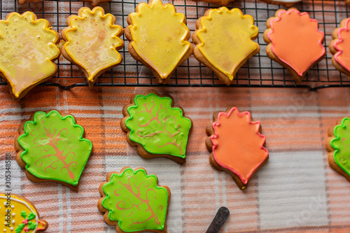 cookies preparation with royal frosting