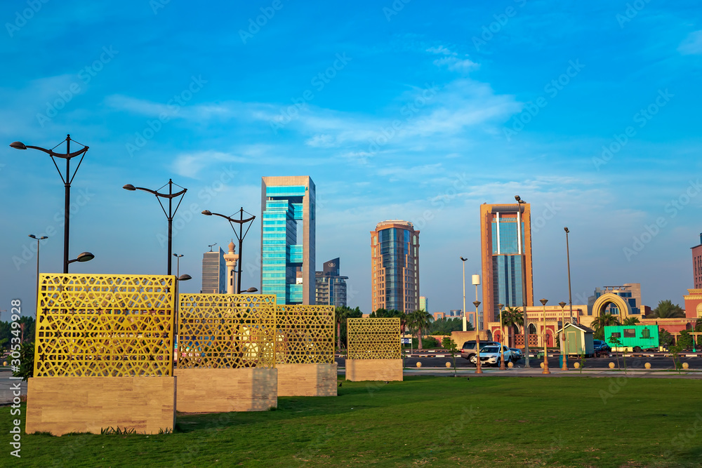 Al khobar sea side area near by buildings in Morning view. City