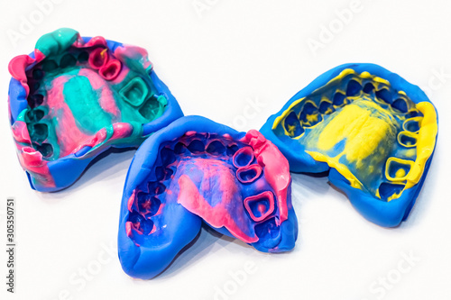 Dentistry. Multicolored cas...