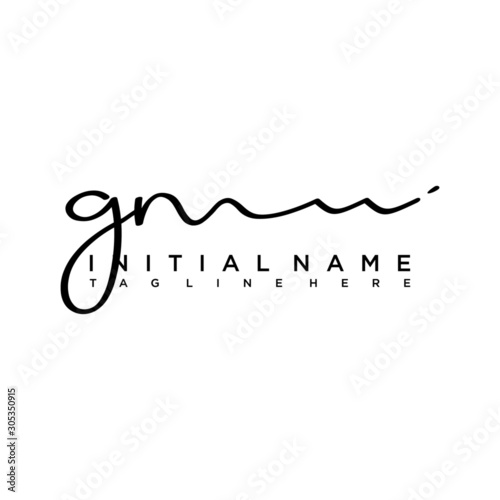 Initial letter GM Signature handwriting Logo Vector