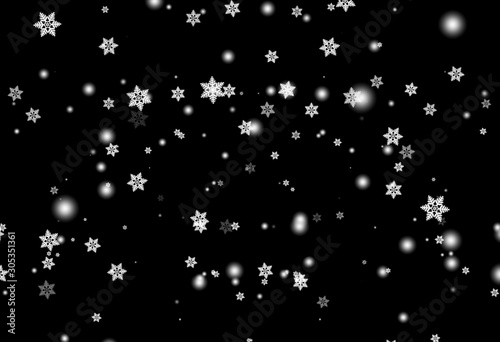 Wallpaper Mural Winter falling white snowflakes on black background. Torontodigital.ca