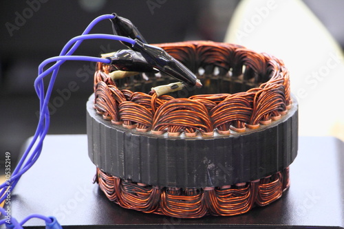 Canvas Print Car alternator coil repair, stator test