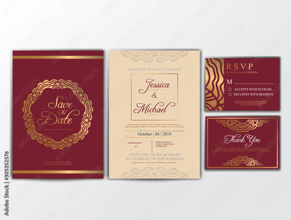 Wedding Invitation Cards with Ornament