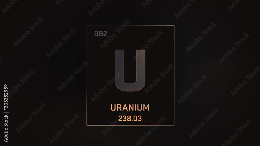 Proactinium as Element 91 of the Periodic Table. Seamlessly looping 3D animation on grey illuminated atom design background with orbiting electrons. Design shows name, atomic weight and element number