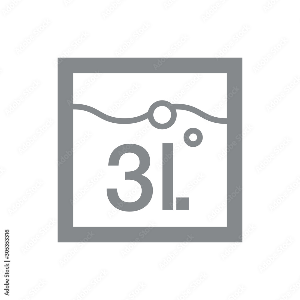 3 Liters l sign (l-mark) estimated volumes milliliters (ml) Vector symbol packaging, labels used for prepacked foods, drinks different liters and milliliters. 3 litre vol single icon isolated on white 3 Liters l sign (l-mark) estimated volumes milliliters (ml) Vector symbol packaging, labels used for prepacked foods, drinks different liters and milliliters. 3 litre vol single icon isolated on white