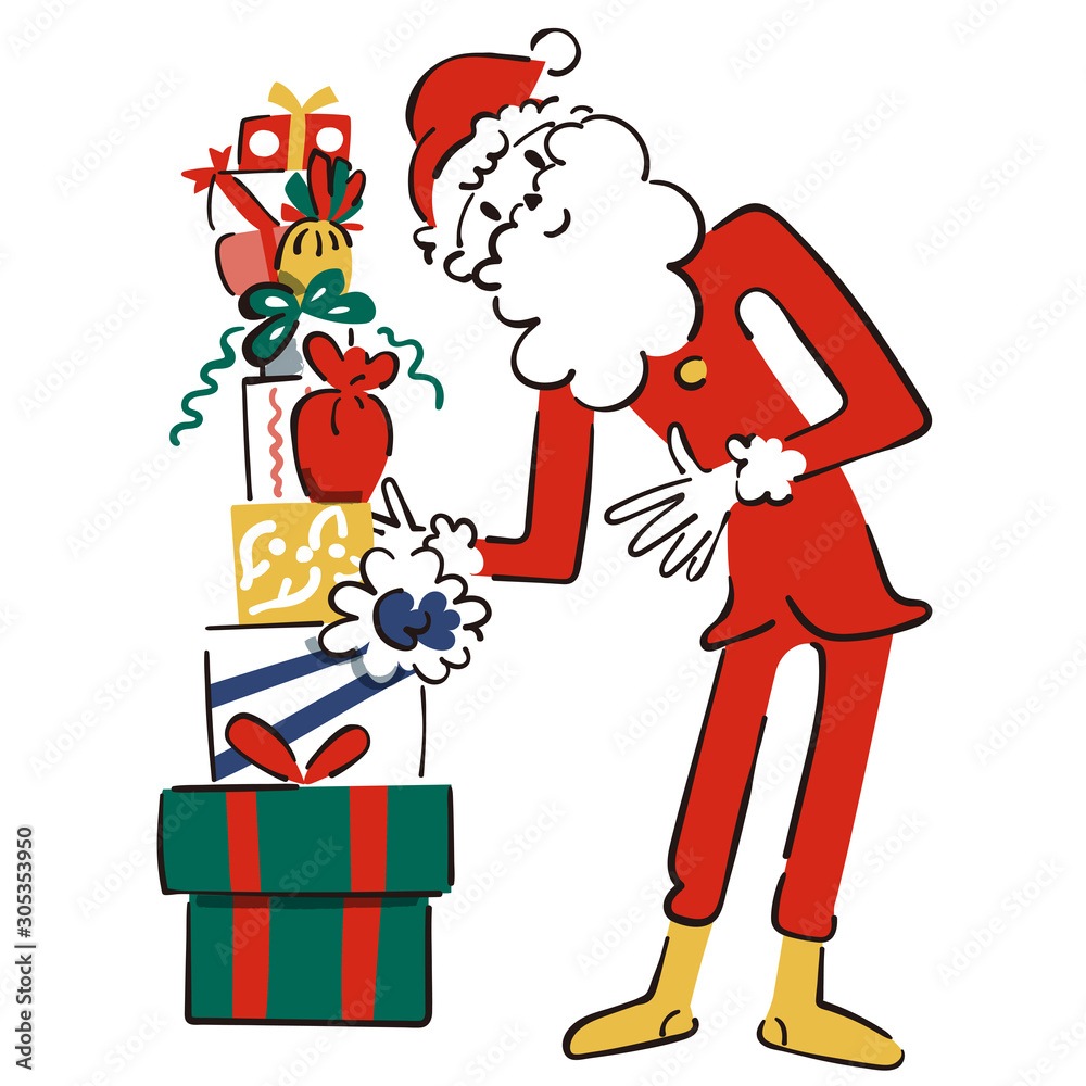 クリスマスプレゼントとサンタクロース イラスト Stock Vector Adobe Stock