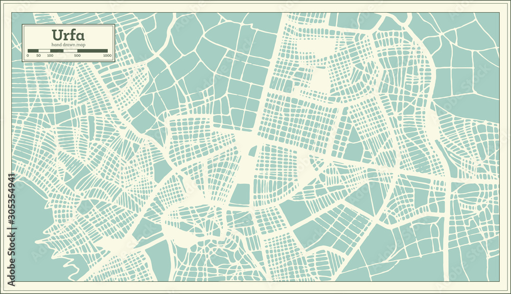 Urfa Turkey City Map in Retro Style. Outline Map. Vector Illustration. Urfa Turkey City Map in Retro Style. Outline Map. Vector Illustration.