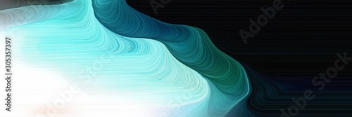 abstract waves illustration with very dark blue, pale turquoise and medium turquoise color