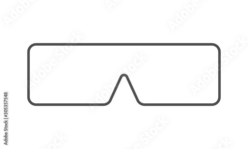 Modern 3D cinema glasses silhouette icon for your design. Isolated Vector illustration.