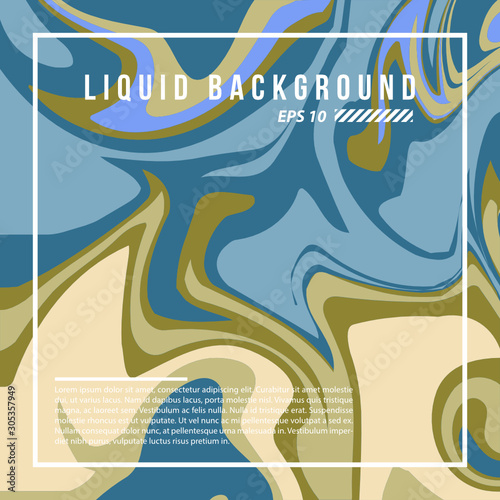 Luxury Blue Gold Marble Liquid Background Vector Template
