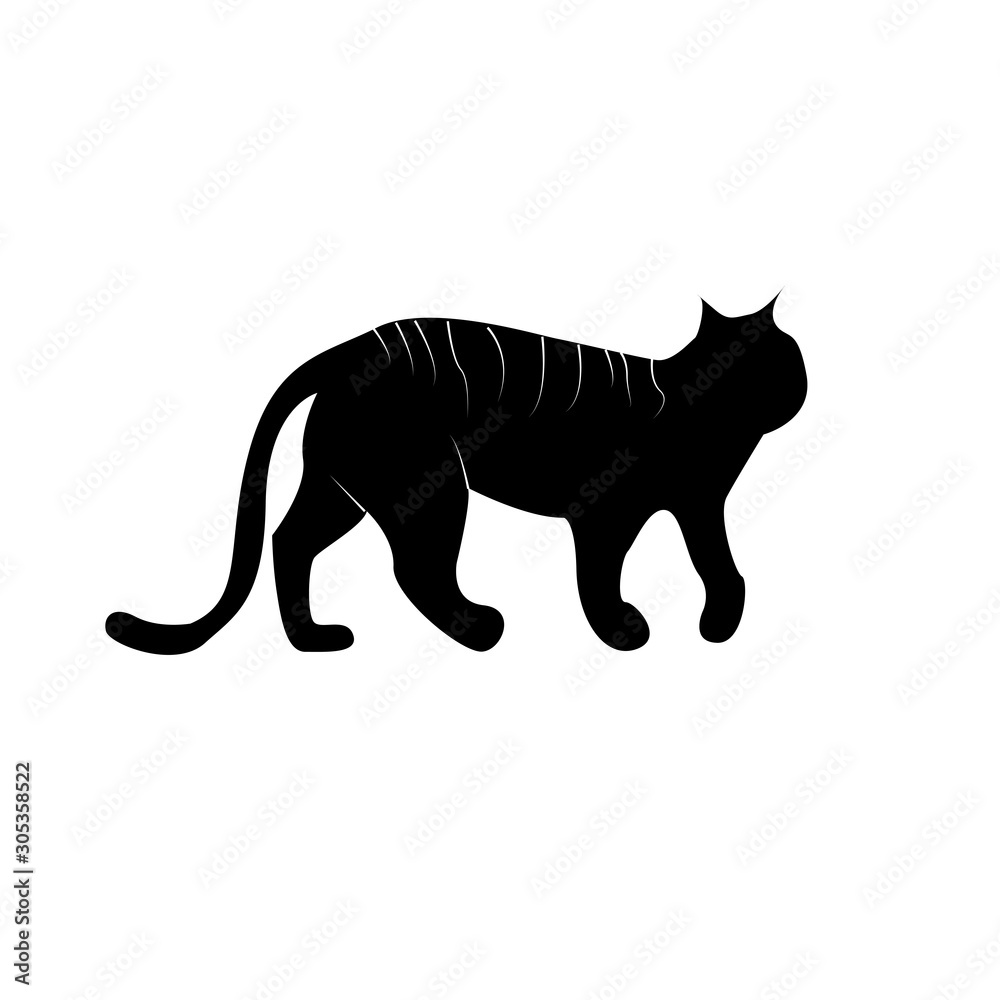 Obraz premium Tiger silhouette icon vector illustration