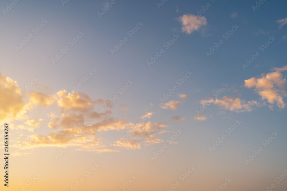 Beautiful sky with clouds at sunset