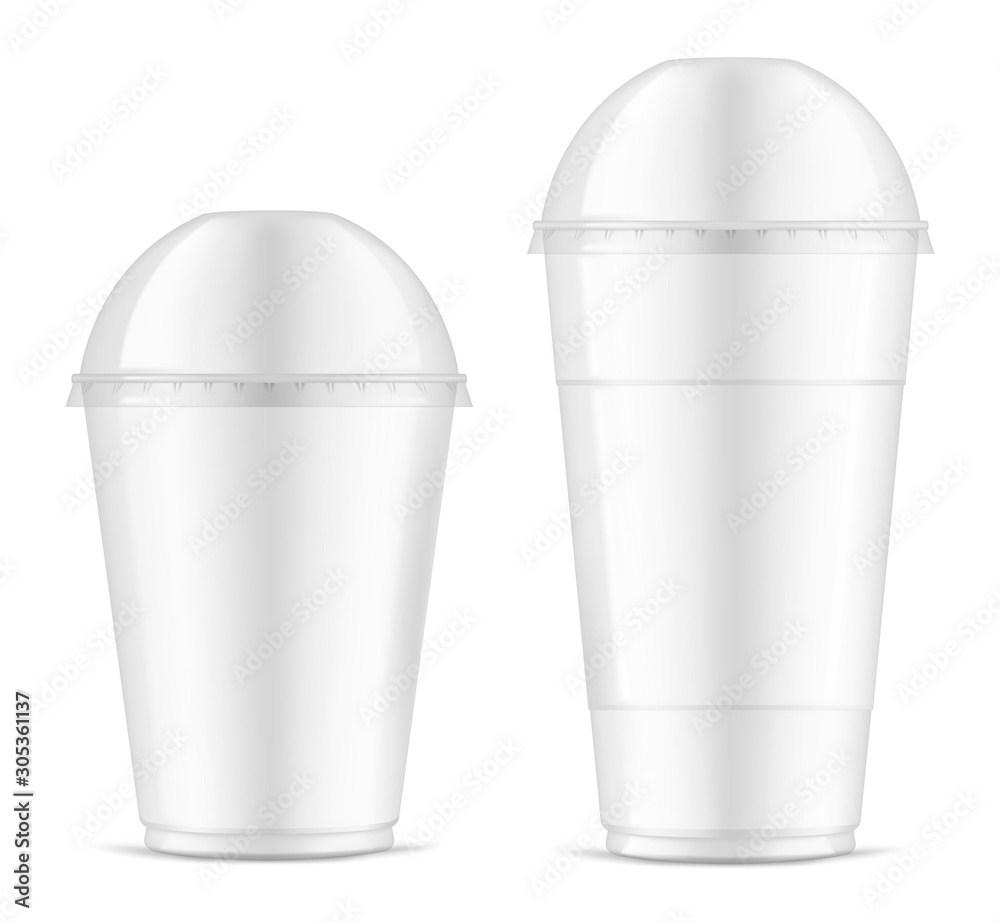 Premium Vector  Set of empty transparent plastic disposable cups