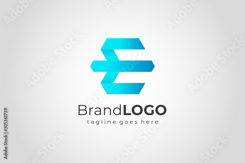 Hexagon Initial Letter E Business Logo. Flat Vector Logo Design Template Element